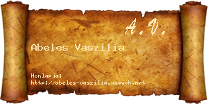 Abeles Vaszilia névjegykártya